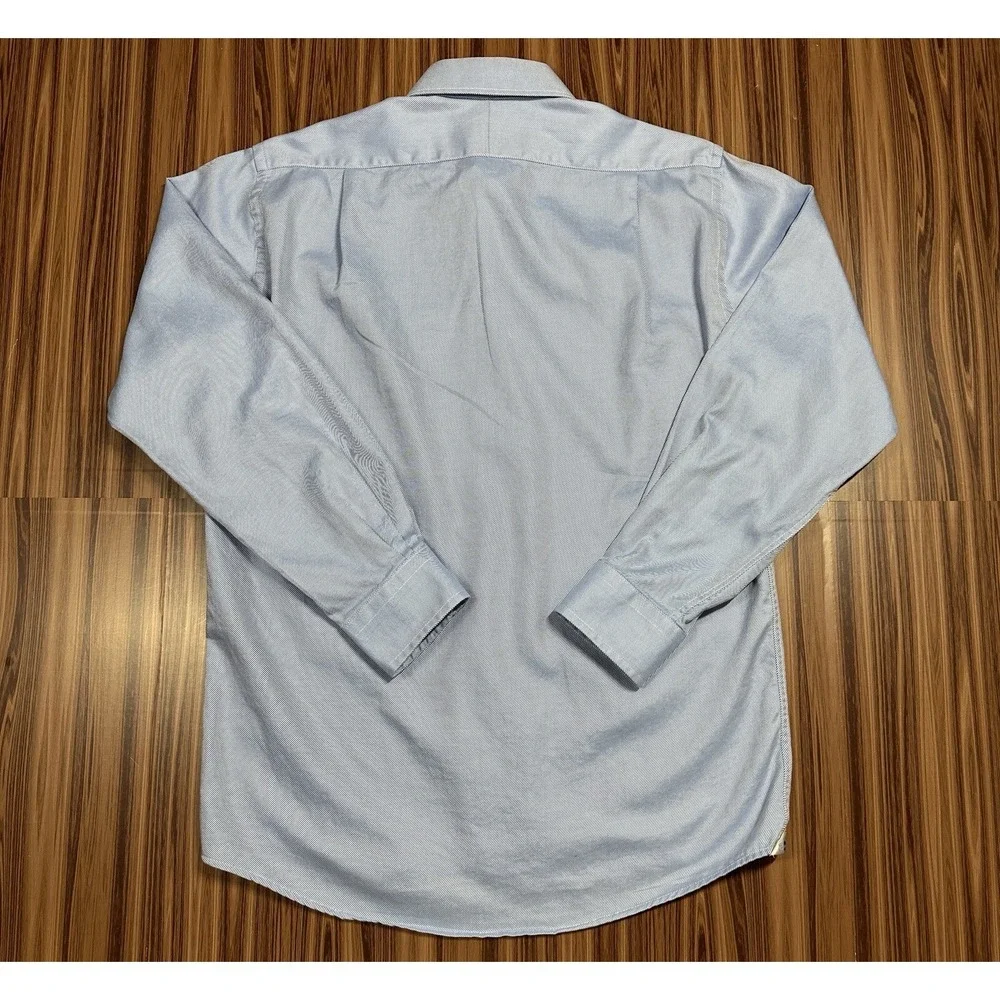 Peter Millar Dress  Shirt Mens Size 15.5 R Light Blue Long Sleeve